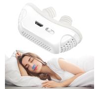 GAOXIAO Macchina CPAP per Apnea Notturna Silenziosa, Dispositivo Elettrico Antirussamento Nasale Mini Clip Nasale per Migliorare la Respirazione Notturna e Prevenire Russare White