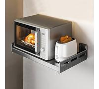 GAOXIAO Mensola sopra Microonde Salvaspazio, Supporto per Microonde, Ripiano da Parete, Versatile Organizer per Forno a Microonde, Ripiano Cucina Organizzatore Ripiani(Size:60cm,Color:Grigio)
