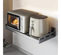 GAOXIAO Mensola sopra Microonde Salvaspazio, Supporto per Microonde, Ripiano da Parete, Versatile Organizer per Forno a Microonde, Ripiano Cucina Organizzatore Ripiani(Size:80cm,Color:Grigio)