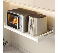 GAOXIAO Mensola sopra Microonde Salvaspazio, Supporto per Microonde, Ripiano da Parete, Versatile Organizer per Forno a Microonde, Ripiano Cucina Organizzatore Ripiani(Size:80cm,Color:White)