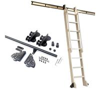 GAOXIONG Kit di ferramenta per Scala Mobile da Biblioteca da 100-600 cm, Binario per Scala Mobile Scorrevole Retrattile per libreria e Magazzino con Ruote a rulli per Pavimento per casa/Interni/soff
