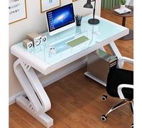 GAOXIONG Scrivania per Computer in Vetro temperato, scrivania Moderna Semplice da Ufficio in Vetro Nero, scrivania per Computer, Studio, Gioco, scrivania per Laptop da Ufficio (120x60x75 cm (47x24x3