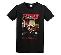 GAOYEA Accept Russian Roulette UDO Heavy Metal Running Wild Rage Unisex 100% Cotton Short-Sleeve T-Shirts Black XXXL