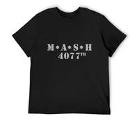 GAOYEA Mash Distressed Logo 4077 TV Show Unisex 100% Cotton Short-Sleeve T-Shirts Black XL