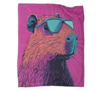 GAOYUCHUN Neon Capybara Flanella Caldo 3D Stampa Coperta Pile Blanket Coperta Calda Per Letto, Divano, Sedia E Divano Coperta Morbida, Accogliente E Spessa Per Tutte Le Stagioni 60x80inch(150x200cm)