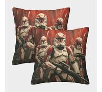 GAOYUCHUN Star Wars Federa Per Cuscino Set Di 2 Per Divano Giardino Cuscini Decorativi Copricuscino Facile Da Pulire Copricuscino 45x45cm