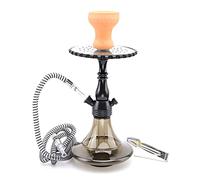 GaoYunQin Fatto a Mano Arabian Glass Acrilico Narghilè d'Acqua Shisha con 1 Tubi Base in Vetro Adatto a Famiglie, Hotel, Barre, Club (Color : Black)