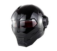 GAOZHE Moto Caschi Integrali Iron Man Robot Full-Face Helmet con Anti-Fog Lente alla Moda Casco Apribili e Modulari, per Motocross Scooter Cruiser Urbano, DOT Certificato