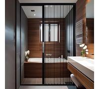 GAOzhenq Porta Pieghevole a Soffietto in Acrilico Resistente per Bagno, per Porte Larghe/ripostigli/lavanderie/Patio/Hotel, insonorizzata e con Blocco della Temperatura, Nera, 24x80 Pollici (61x203 c