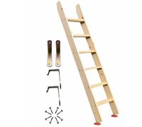 GAOzhenq Scala per Letto a Castello con gradini Larghi 3,9" e Ganci, staffe e Piedini in Gomma, Scala di Ricambio Leggera, Scala in Legno per Letto a soppalco Matrimoniale per dormitorio, Camper, Cam