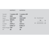 Gap arco applique grande biemissione led 20 watt luce calda o naturale