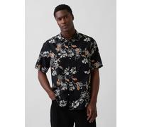 GAP, Camicia A Fiori In Misto Lino E Cotone, Uomo, Nero, Taglia: L