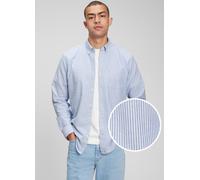 GAP, Camicia In Oxford A Righe Con Taschino, Uomo, Azzurro, Taglia: XL