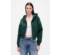 GAP, Felpa Con Cappuccio E Zip, Donna, Verde, Taglia: L