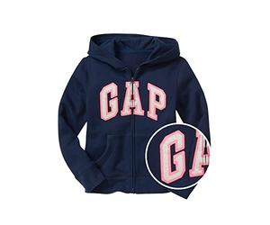 GAP Felpa con cappuccio e zip intera da ragazza con logo, Elysian Blu, S