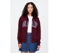 GAP, Felpa Con Logo Gap, Cappuccio E Zip In Misto Cotone, Donna, Rosso, Taglia: XS