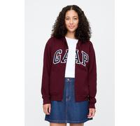 GAP, Felpa Con Logo Gap, Cappuccio E Zip In Misto Cotone, Donna, Rosso, Taglia: XXS