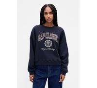 GAP, Felpa Con Scritta In Cotone Misto, Donna, Blu, Taglia: XS