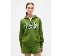 GAP, Felpa Con Zip E Cappuccio, Donna, Verde, Taglia: XL