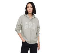 Gap Felpa da Donna con Cappuccio e Zip Intera con Logo, Grigio mélange Chiaro B08, Medium
