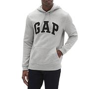 Gap - Felpa da Uomo in Pile con Cappuccio e Logo, Grigio Erica Chiaro., Small