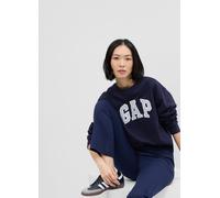 GAP, Felpa Girocollo Con Ricamo Logo, Donna, Blu, Taglia: XXS