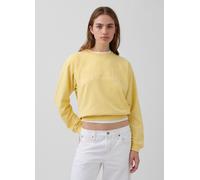 GAP, Felpa Girocollo In Misto Cotone Con Logo Gap, Donna, Giallo, Taglia: XXS