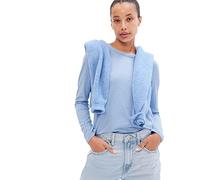 GAP Foreversoft Long Sleeve Crew Neck Tee T-Shirt, Blu Vento, XXL da Donna