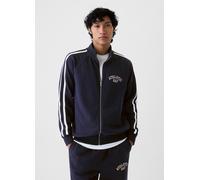 GAP, Full-zip Con Bande Rigate Ricamo Logo Athletic, Uomo, Blu, Taglia: XS