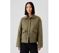 GAP, Giacca Corta Trapuntata Con Dettagli In Corduroy, Donna, Verde, Taglia: XS