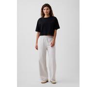 GAP, Joggers A Palazzo In Misto Cotone Con Logo Gap, Donna, Bianco, Taglia: L