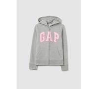 GAP KIDS, Full-zip In Felpa Con Patch Logo, Bambina, Grigio, Taglia: S/114-134
