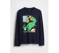 GAP KIDS, T-shirt A Maniche Lunghe Con Stampa Dinosauro, Bambino, Blu, Taglia: XXL/152-170