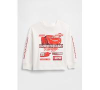 GAP KIDS, T-shirt A Maniche Lunghe Con Stampa Disney Cars, Bambino, Bianco, Taglia: 5Y/107-114