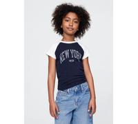 GAP KIDS, T-shirt Con Maniche Raglan Corte, Bambina, Blu, Taglia: XS/99-114