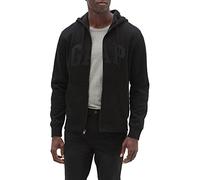 GAP Logo Hoodie Hooded Full Zip Sweatshirt Felpa con Cappuccio, Colore: Nero, Large Uomo
