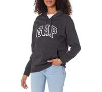 GAP Logo Hoodie Hooded Pull-on Sweatshirt Maglia di Tuta, Grigio Scuro, L Donna