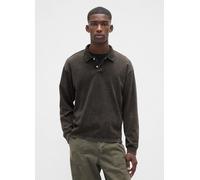 GAP, Polo Marrone A Maniche Lunghe In Cotone, Uomo, Nero, Taglia: S