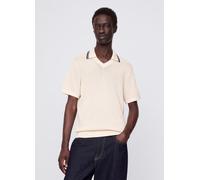 GAP, Polo Traforata In Cotone Beige, Uomo, Beige, Taglia: XS