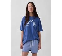 GAP, T-shirt A Maniche Corte In Puro Cotone Con Logo Gap, Donna, Blu, Taglia: S