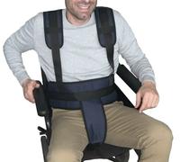 Gar Medical Cintura a cinghia, per sedia a rotelle, fissaggio sedia a rotelle, 3 punti di ancoraggio, cinghie con cuscinetto sulle spalle.