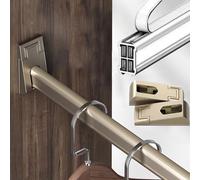 Gara del guardaroba Silenzioso da 2 mm Armate con flangia, pasta del divisore per tende/finestre, barretta per ganci per abiti pesanti, rastrelliere organizzatore per abbigliamento montato a parete