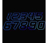 Gara Numeri Cromo Blu Profilo Adesivo Vinile Grafiche X 6 Numeri per Saldi