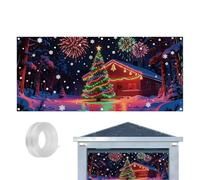 Garage Door Cover Christmas - 13 x 6 ft UV fluorescente Festive Decor, 157,48 x 70,87 IncheGarage Door Decor Background,for Homeowners Suburban Residents Family Gatherings Winter Festivities Street
