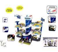 Garage Grande Centrale della Polizia con Ascensore Luci Suoni Auto in Metallo