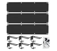 Garage Hooks - 6 Piece Heavy Duty Wall Mount Storage System, Multipurpose Utility Holder, Non Slip Steel Hooks for Shed Basement Workshop Garden Bike Ladder Tools Organization