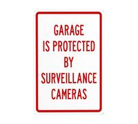 Garage Is Protected By Surveillance Cameras Segnali di avvertimento in metallo, cartello di sicurezza con scritta in lingua inglese "Cautions Security", perfetto per affari di strada e decorazione da