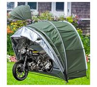 Garage Moto Appeso 2 in 1 Garage Moto con Doppie Porte per 2-5 Biciclette Garage Moto per Esterno Capannone per Esterno,Green