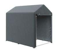 Outsunny Garage Moto per Esterno Portaoggetti Anti UV con Ingresso a Zip, Tenda Garage per Biciclette e Attrezzi in Metallo Zincato e Tessuto PE, 120x179x165 cm, Grigio Scuro