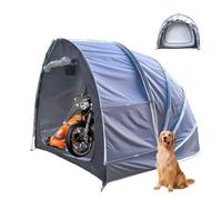 Garage Moto per Esterno Appeso 2 in 1 Copri Moto Da Esterno con Doppie Porte per 2-5 Biciclette Ricovero Attrezzi Carport Auto,Black